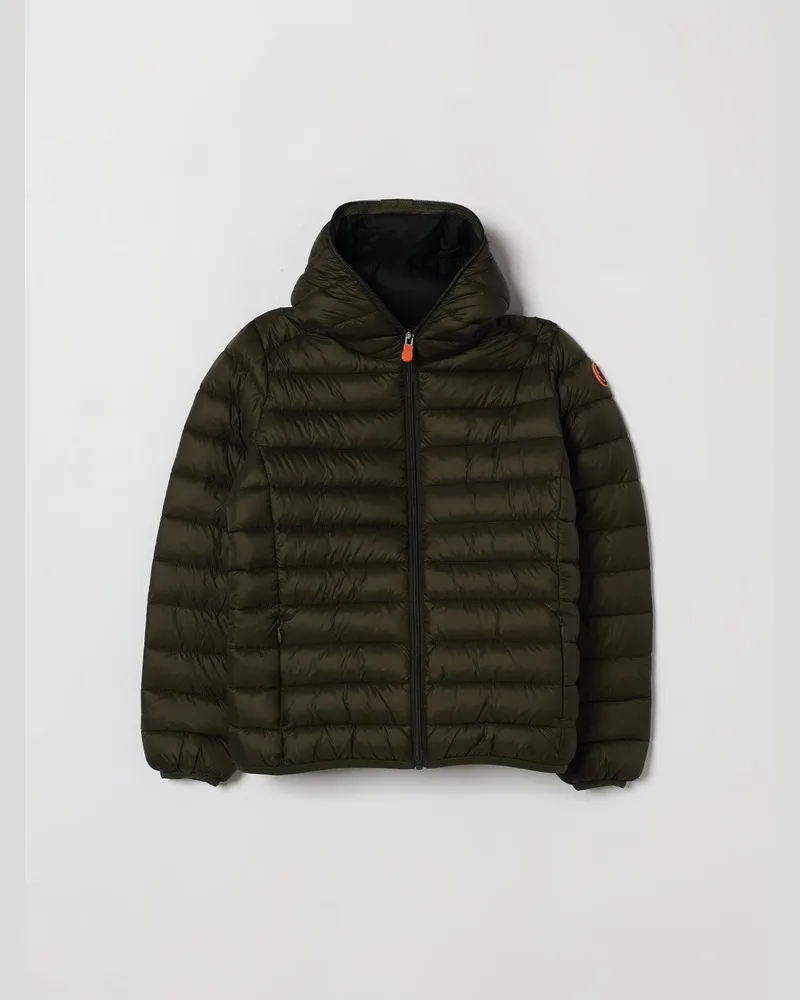 Save The Duck Gesteppte Nylon-Daunenjacke mit Kapuze für Jungen Military