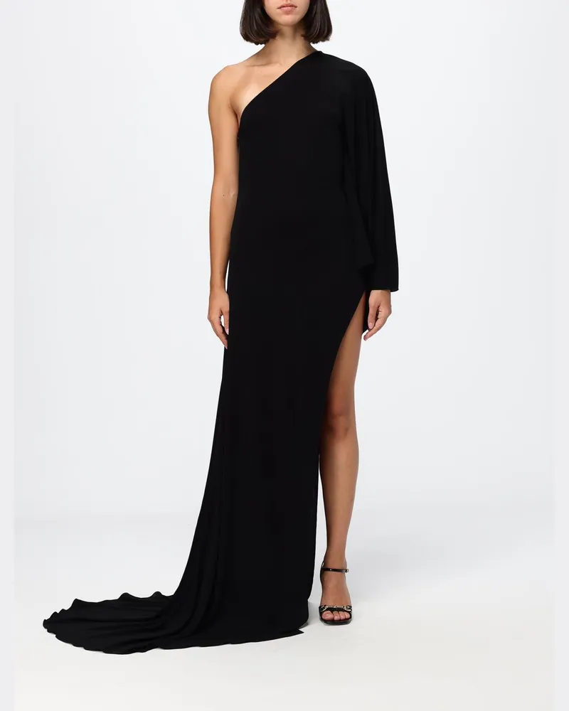 Gucci Langes asymmetrisches One-Shoulder-Abendkleid aus Jersey Schwarz