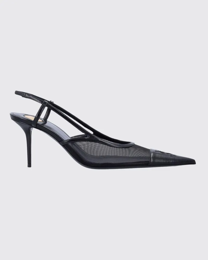 Saint Laurent Renée Slingback-Pumps aus Leder mit mittlerem Absatz Schwarz
