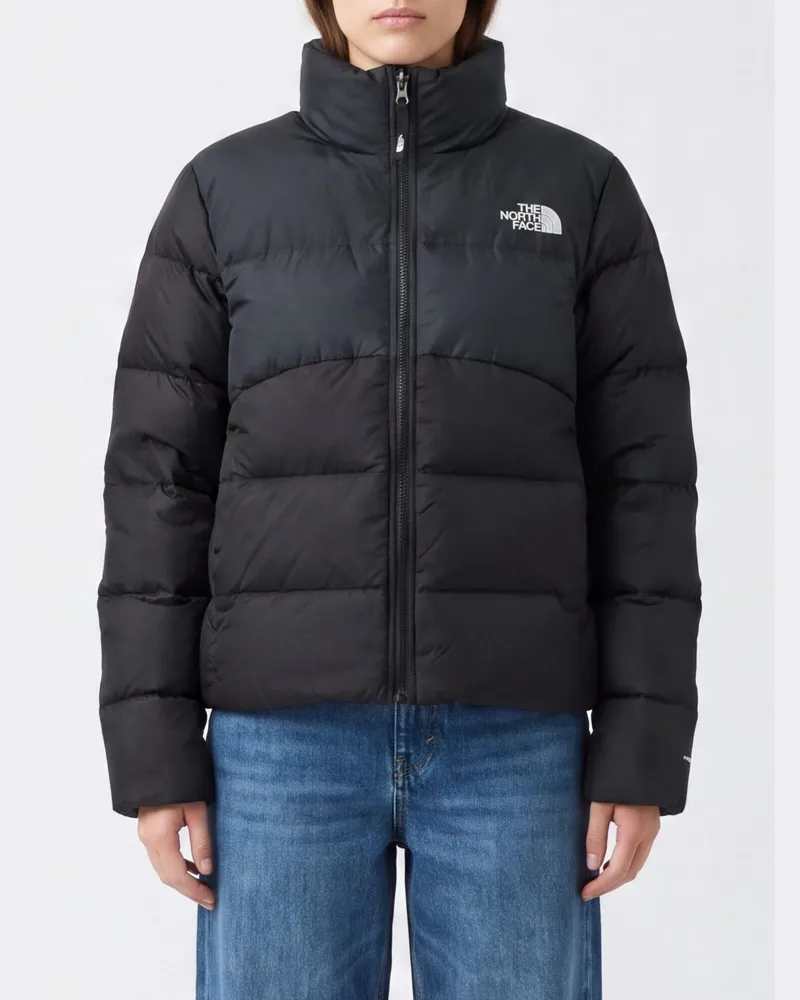 The North Face Wasserabweisende, verkürzte Pufferjacke mit Trichterkragen Schwarz