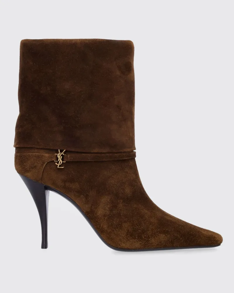 Saint Laurent Flache stiefeletten damen Braun