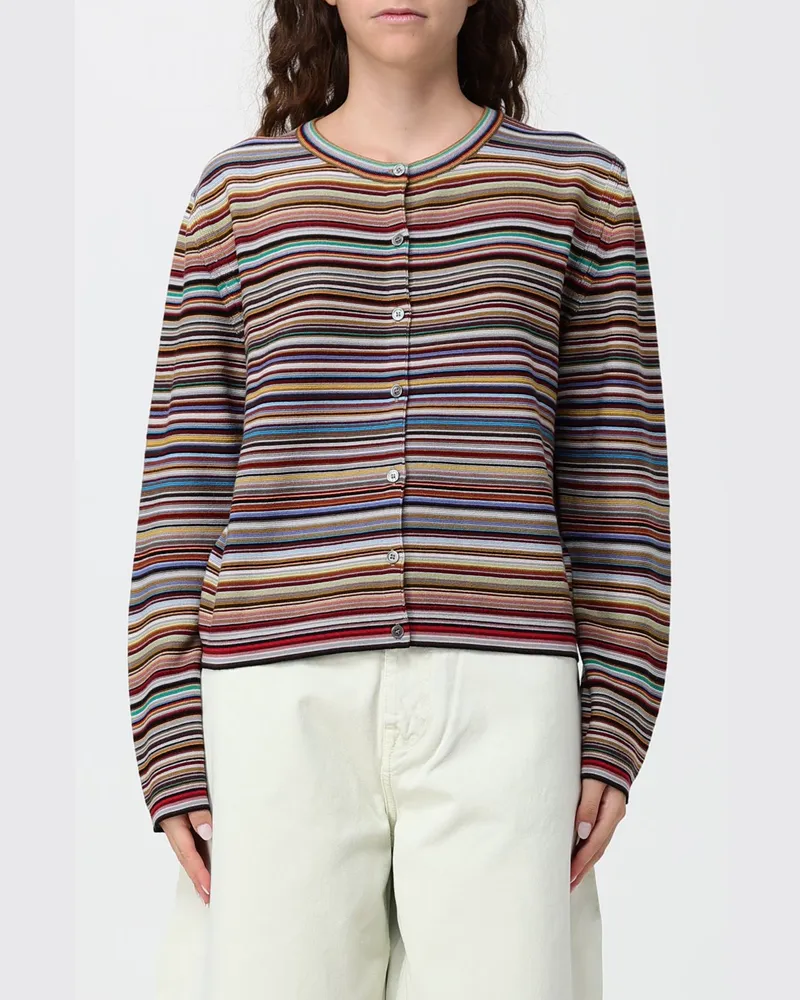 Paul Smith Cardigan aus Merinowolle mit bunten Streifen Bunt