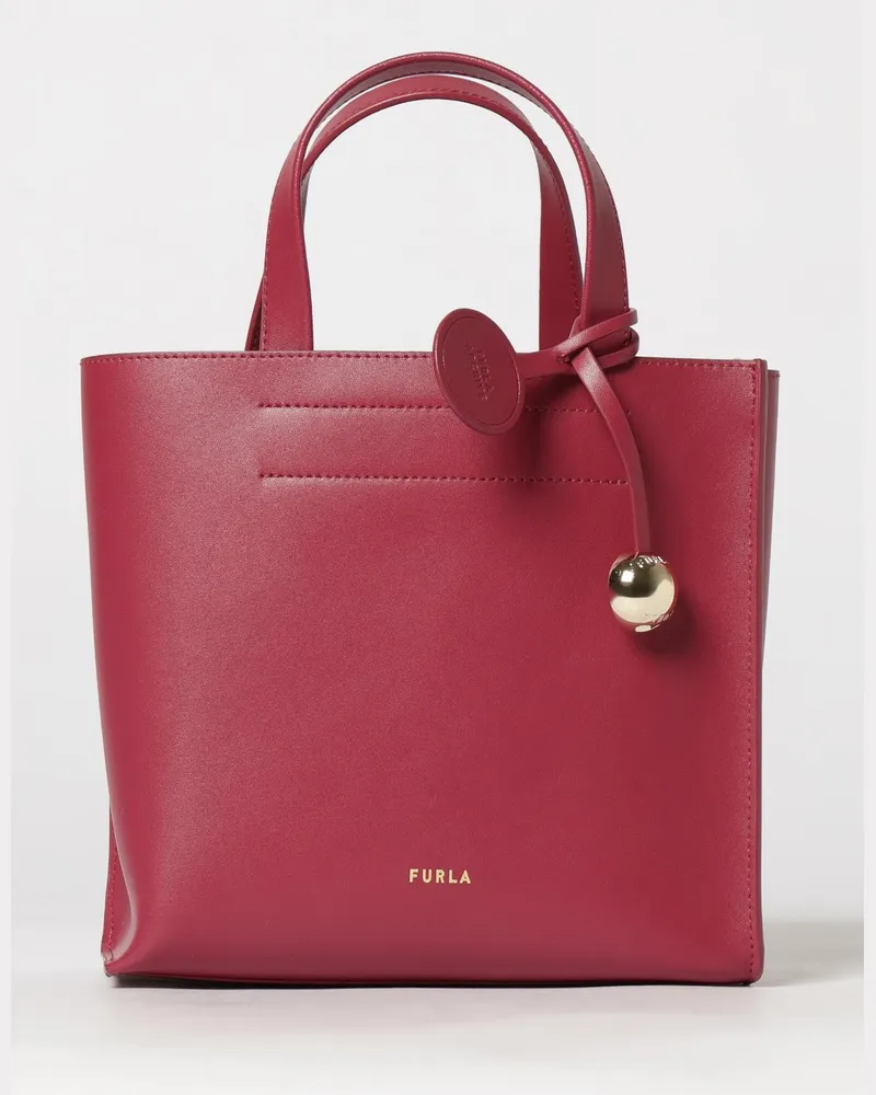 Furla Kleine Divide Tote-Bag aus Leder mit doppeltem Henkel und Charm Leder