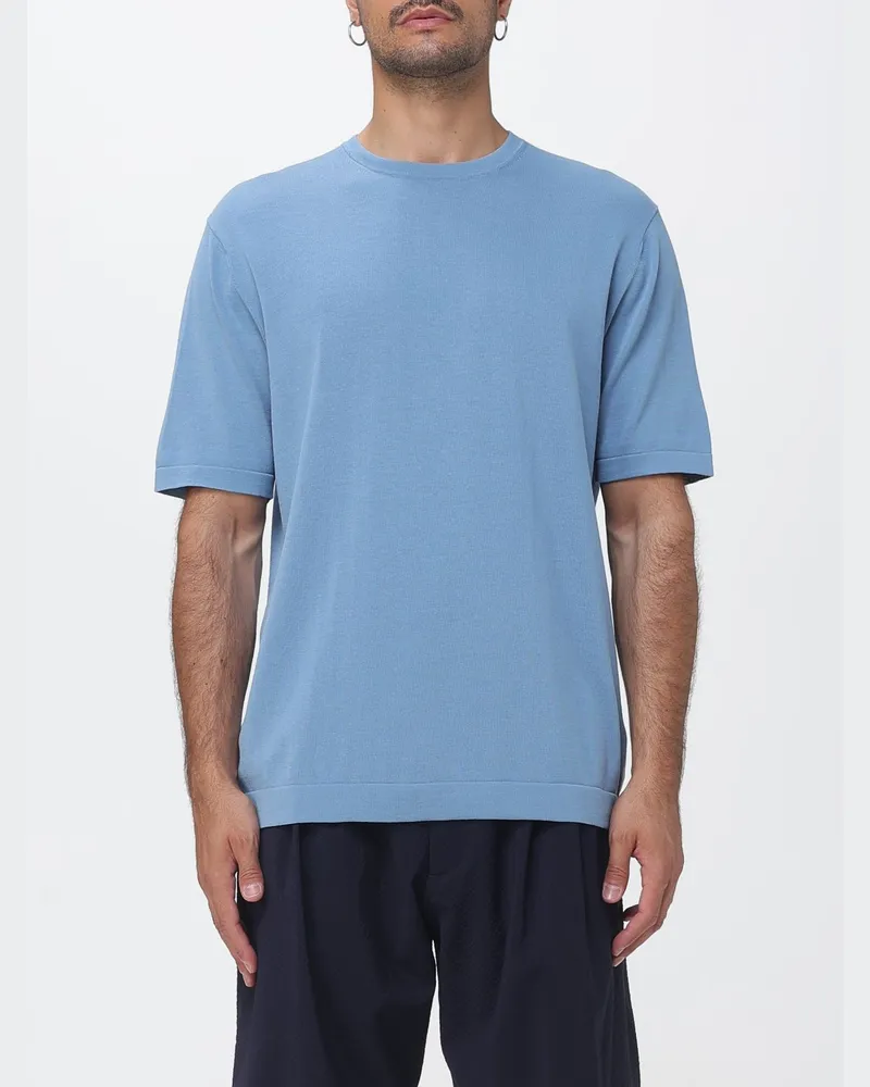 People of Shibuya Basic Baumwoll-T-Shirt Blau