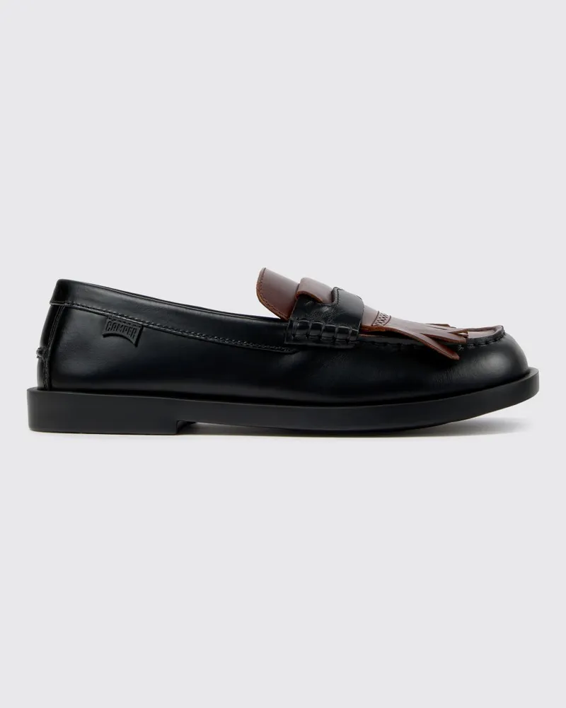 Camper Twins zweifarbige Glattleder-Loafer mit Fransen und XL Extralight®-Sohle Bunt