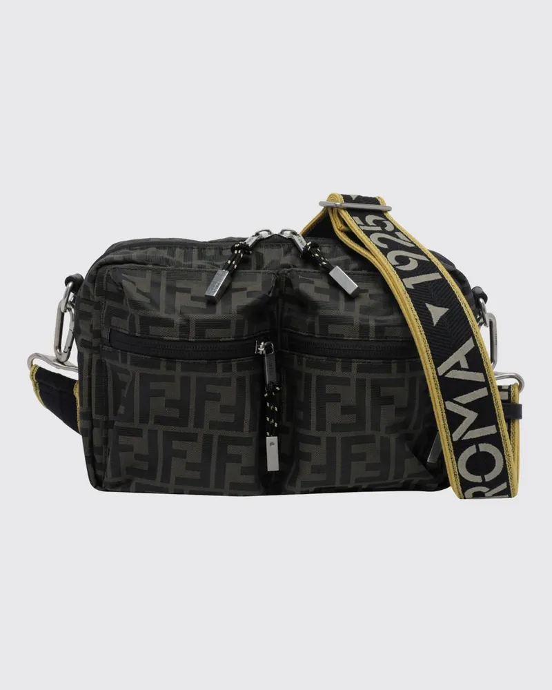 Fendi Utility-Umhängetasche von aus Kalbsleder mit FF-Monogramm Tabak