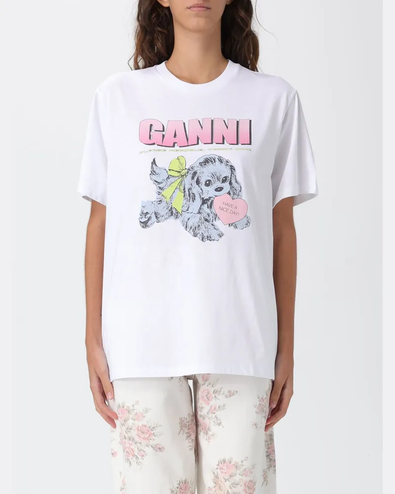 Ganni T-shirt damen Weiß