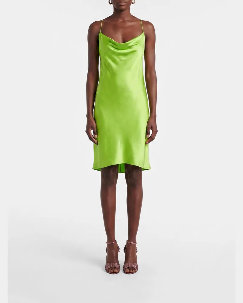 Saint Laurent Seiden Minikleid Grün
