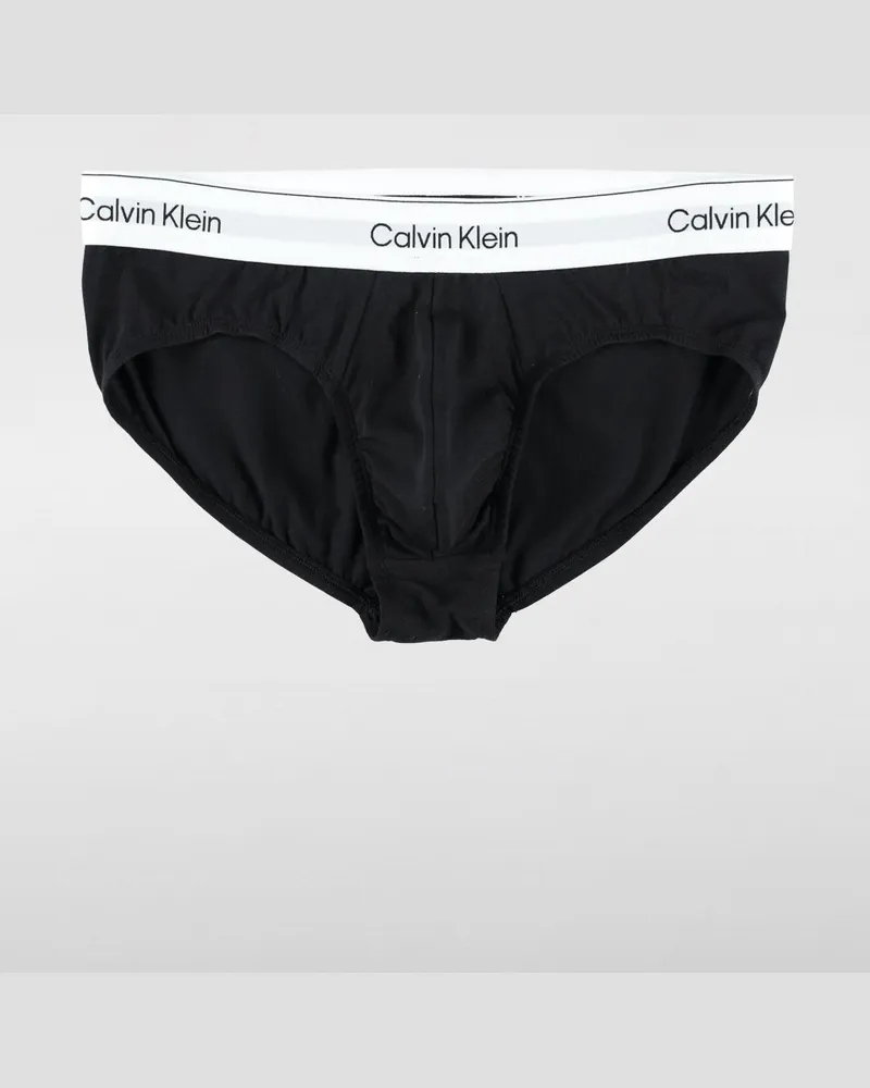 Calvin Klein Stretch-Baumwoll-Slips mit Logo Schwarz