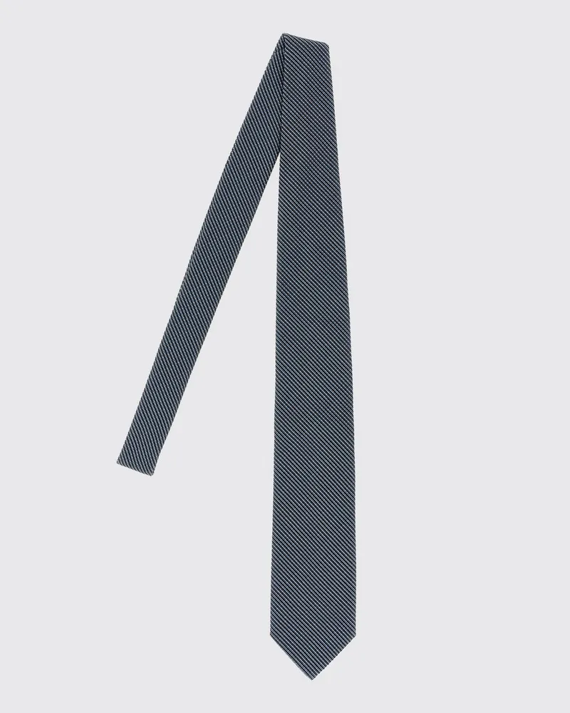 Brioni Seidenkrawatte mit geometrischem und abstraktem Muster Blau