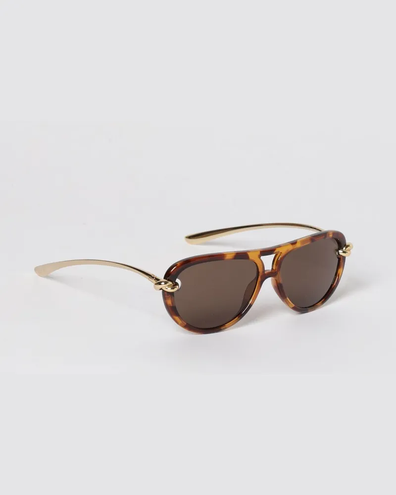 Bottega Veneta Knot Aviator-Sonnenbrille von aus Metall und Acetat Ebony