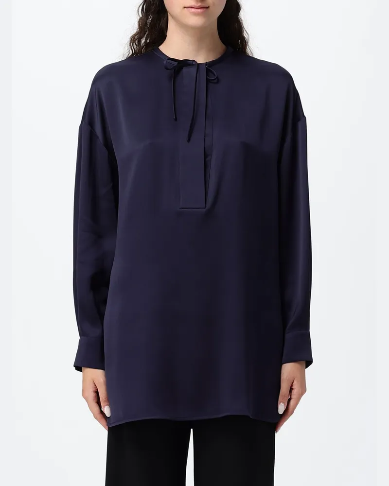 Giorgio Armani Seidenhemd Blau