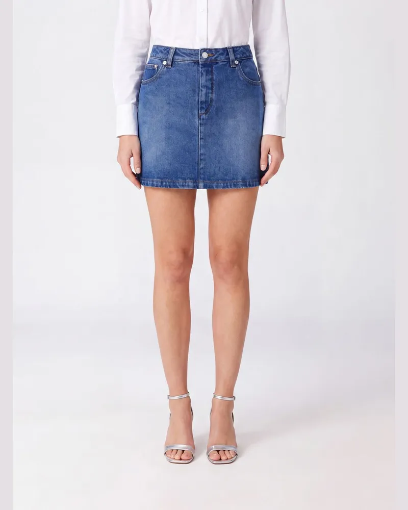 A.P.C. Denim-Minirock in Bleistiftform von mit Fünf-Taschen-Design Blau