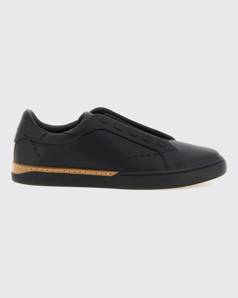 Fendi City Slip-on-Sneaker aus Kalbsleder mit Jacquard-Logo Schwarz