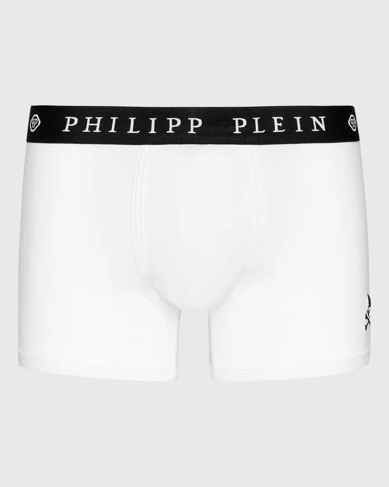 Philipp Plein Boxershorts aus Stretch-Baumwolle mit Logo Weiß