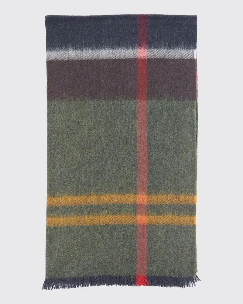 Barbour Tartan-Wollschal von mit Fransenrändern Beige