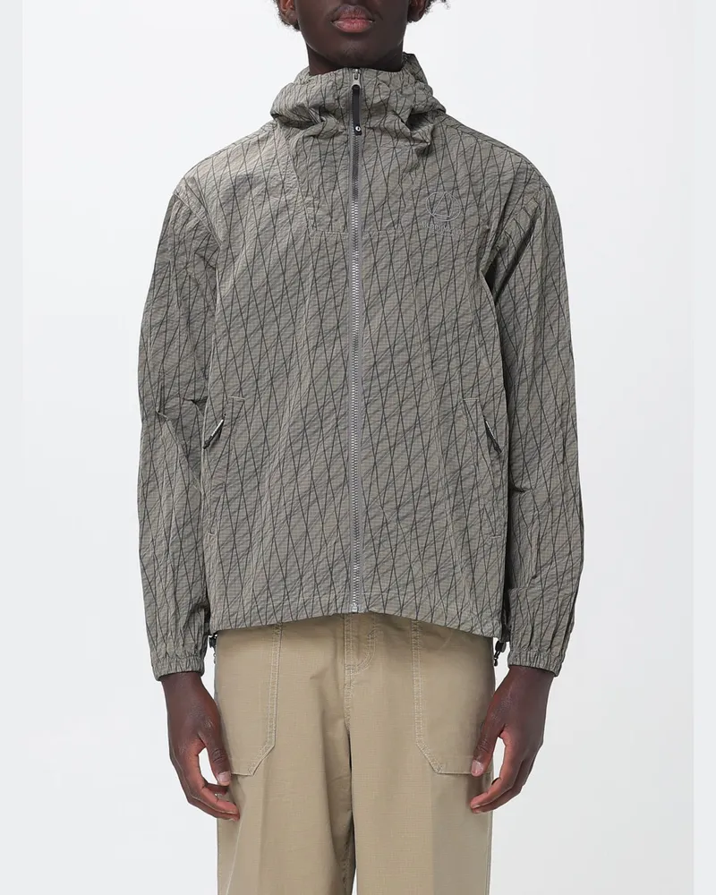Murphy & Nye Ripstop-Nylon-Windjacke mit abstraktem Druck und Kapuze Grau