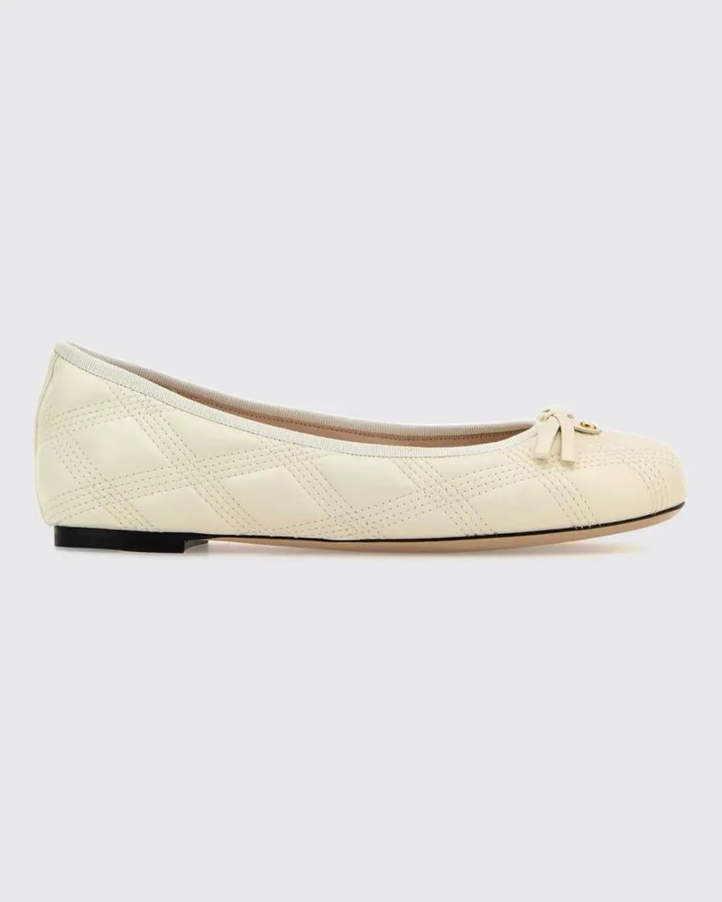 Valentino Garavani VLogo Signature Ballerinas aus gestepptem Leder mit Schleife Ivory