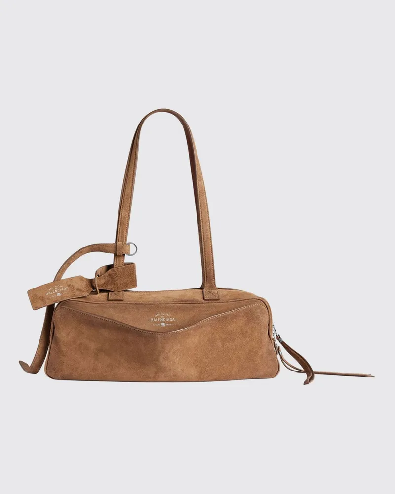 Balenciaga Carrie Small Wildledertasche Haselnuss