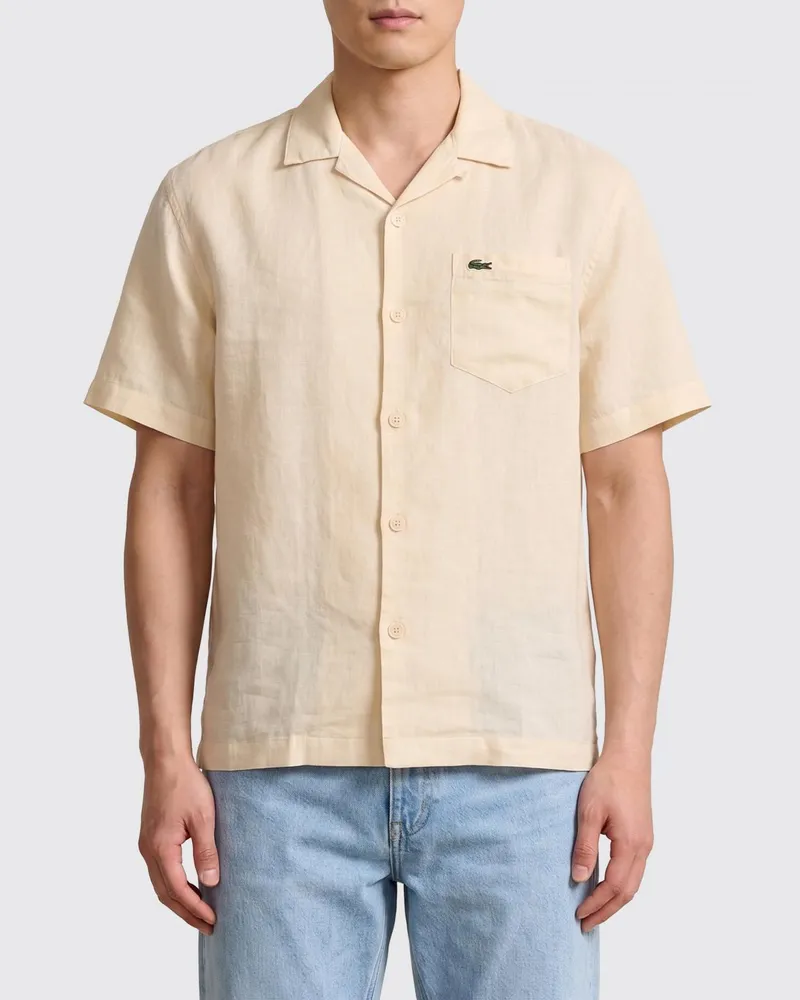 Lacoste Leinenhemd Beige
