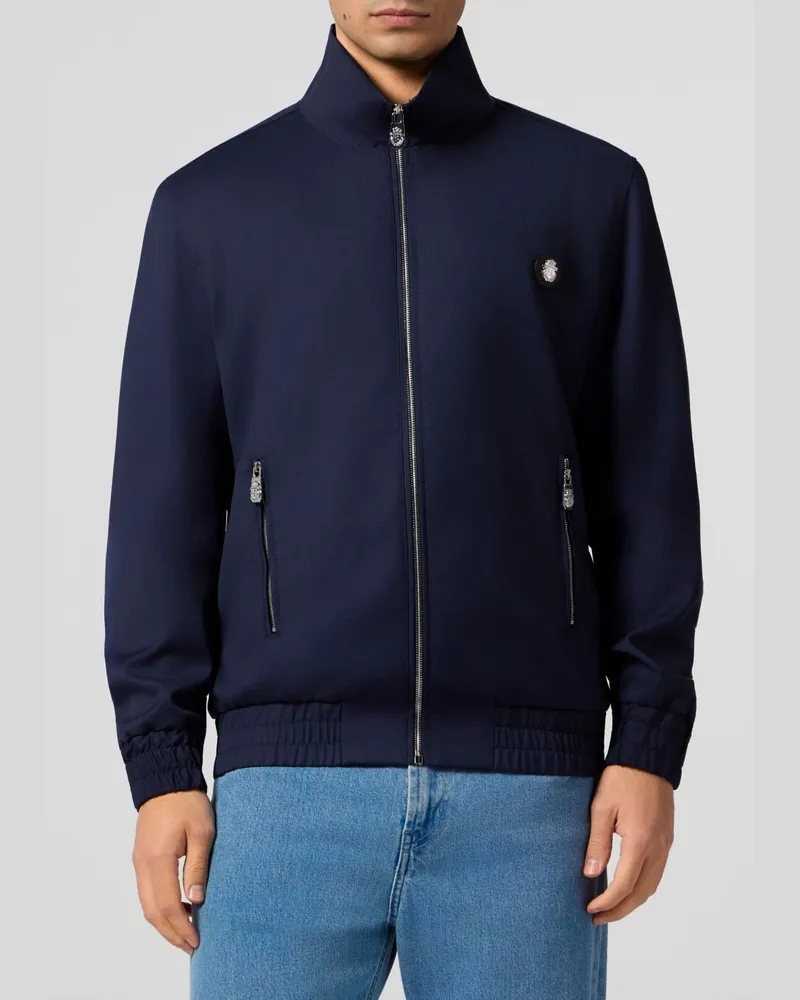 Billionaire Bomberjacke aus Schurwolle mit Logo Navy