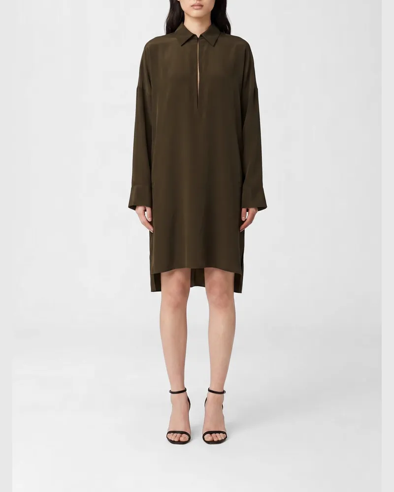 Tom Ford Seiden-Hemdblusenkleid Grün