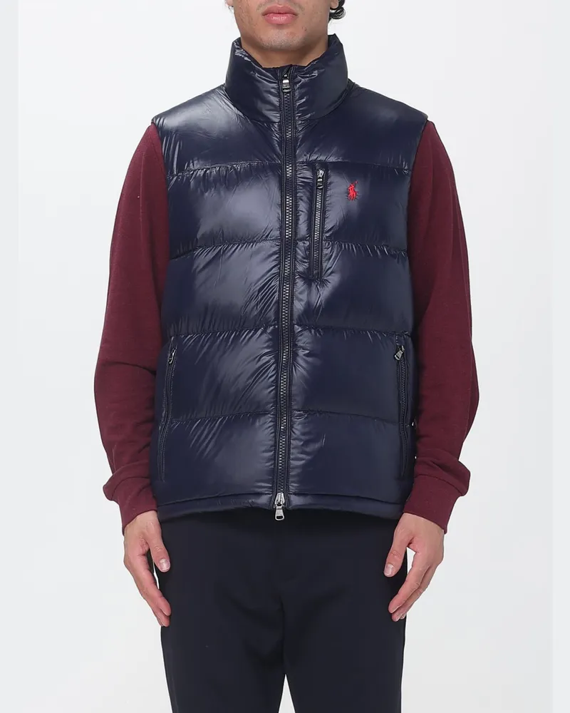 Ralph Lauren Gesteppte und wattierte Weste aus recyceltem Nylon mit Pony-Logo Blau