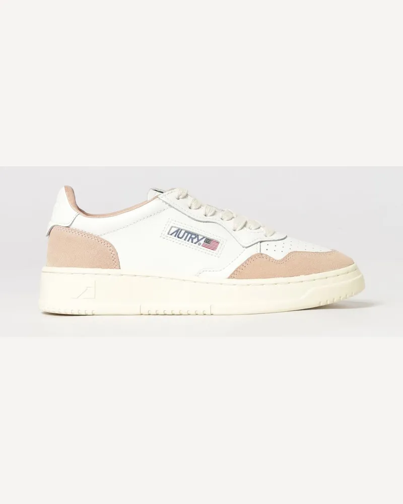 AUTRY Medalist Low Bicolor-Ledersneaker mit perforierter Spitze Pink