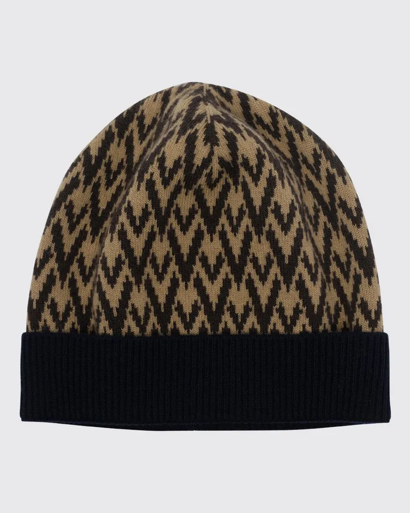 Valentino Garavani Beanie aus reiner Schurwolle mit VLogo Signature Camel