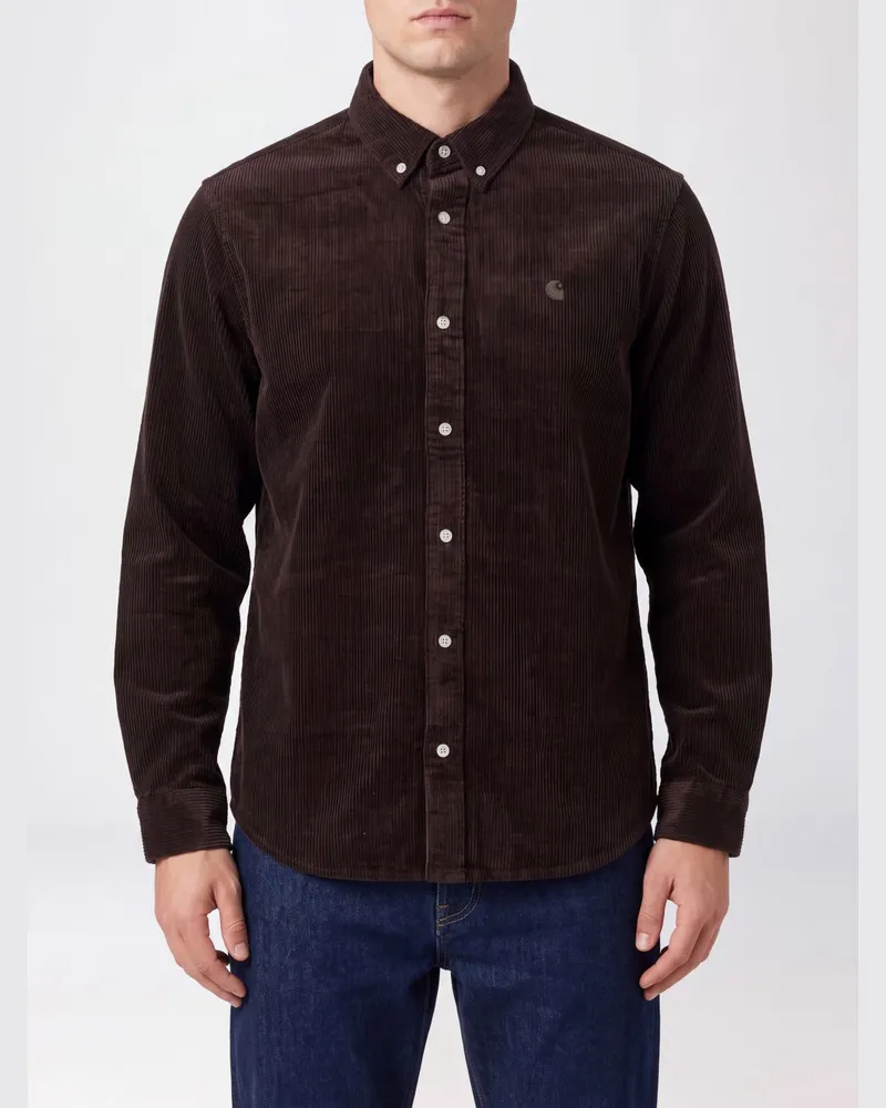Carhartt WIP Langärmeliges Cordhemd mit Button-Down-Kragen Tabak