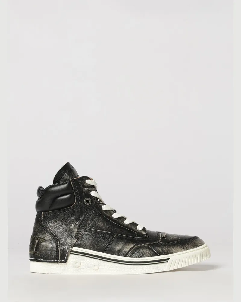 Fendi Hohe Fender-Sneaker aus Leder in Distressed-Optik mit gepolstertem Knöchel Weiß