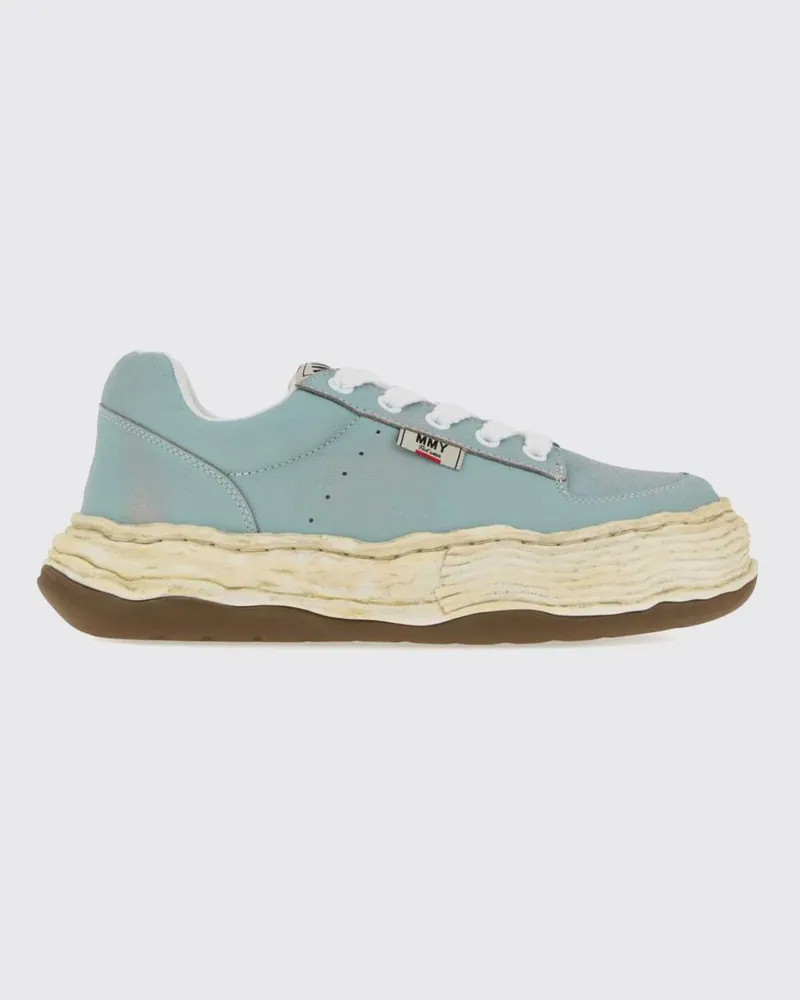 MIHARAYASUHIRO Oliver Low-Top-Ledersneaker im Distressed-Look Blau