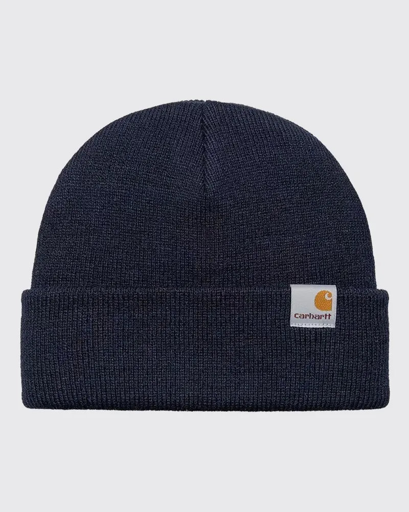 Carhartt WIP Beanie-Mütze aus Acryl mit Umschlag und Logo-Patch Navy