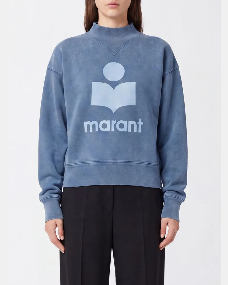 Étoile Isabel Marant Oversized-Sweatshirt aus Baumwolle mit Logo und Trichterhals Blau