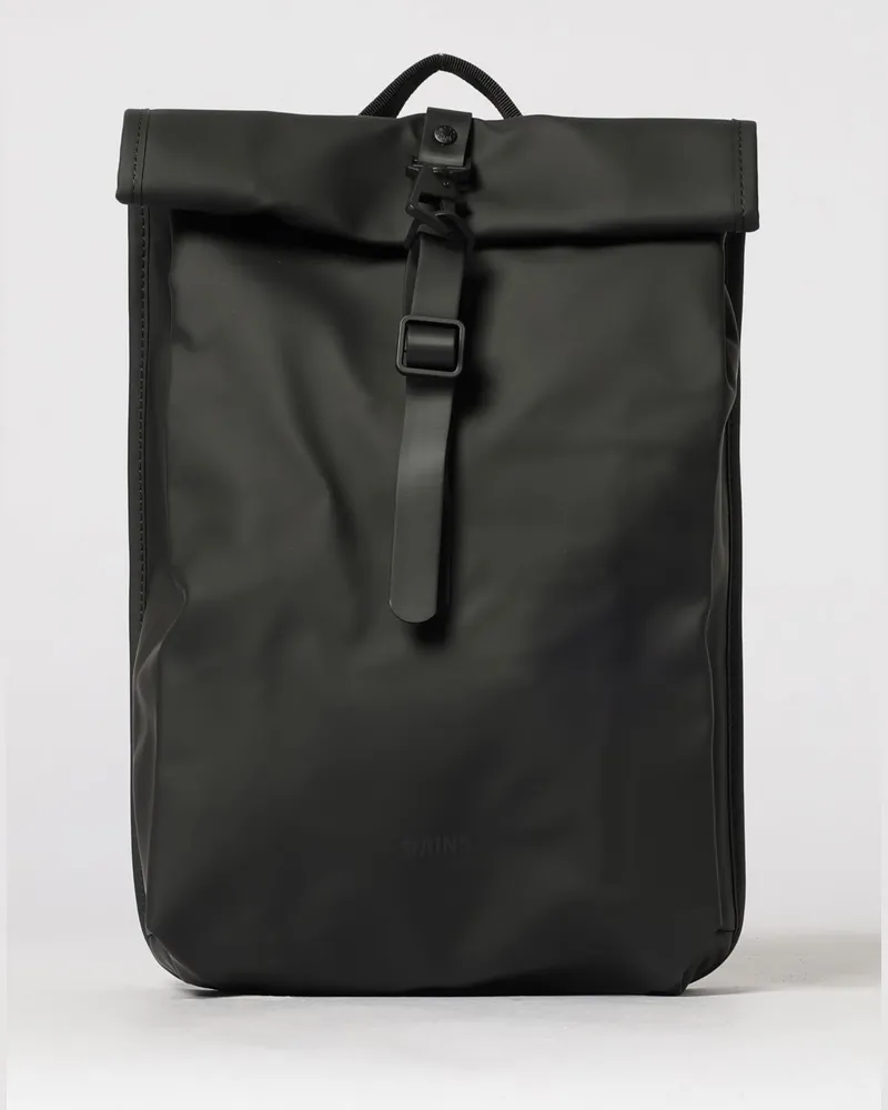 RAINS Wasserdichter Rolltop Rucksack aus Polyester Schwarz