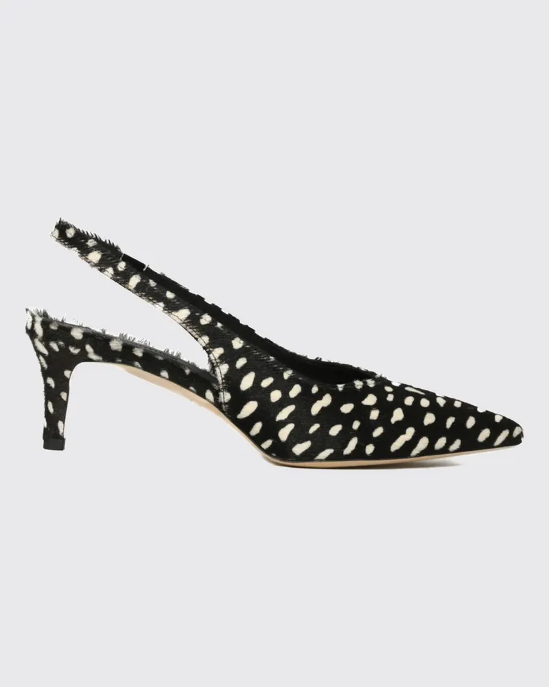 Semicouture Slingback-Pumps aus Ponyfell mit Animal-Print und Stiletto-Absatz Blau