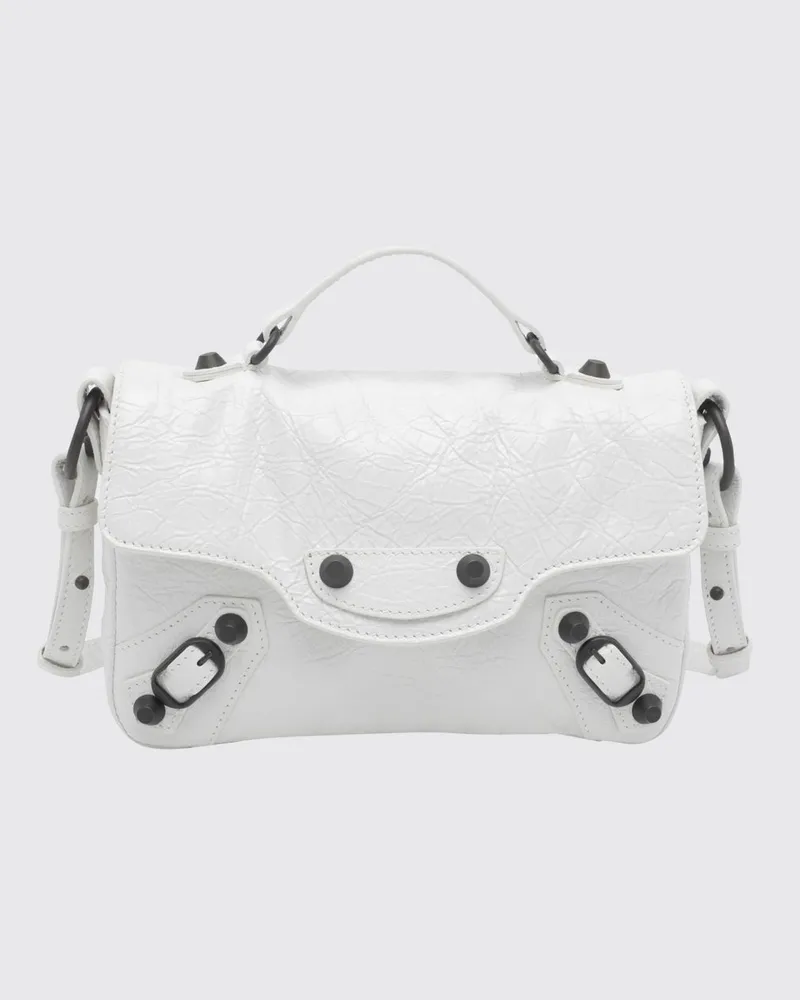 Balenciaga Le City Nano Tasche aus Arena-Leder Weiß