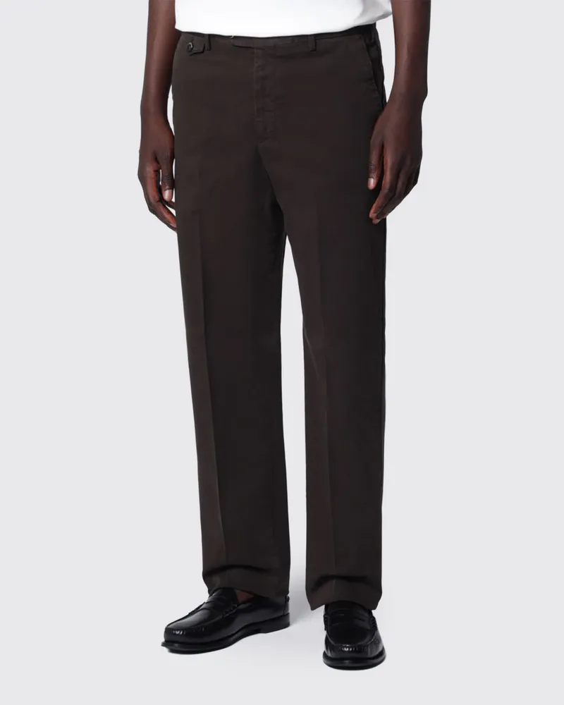 PT TORINO Pleated-Chino mit geradem Bein von aus Stretch-Baumwolle Dark