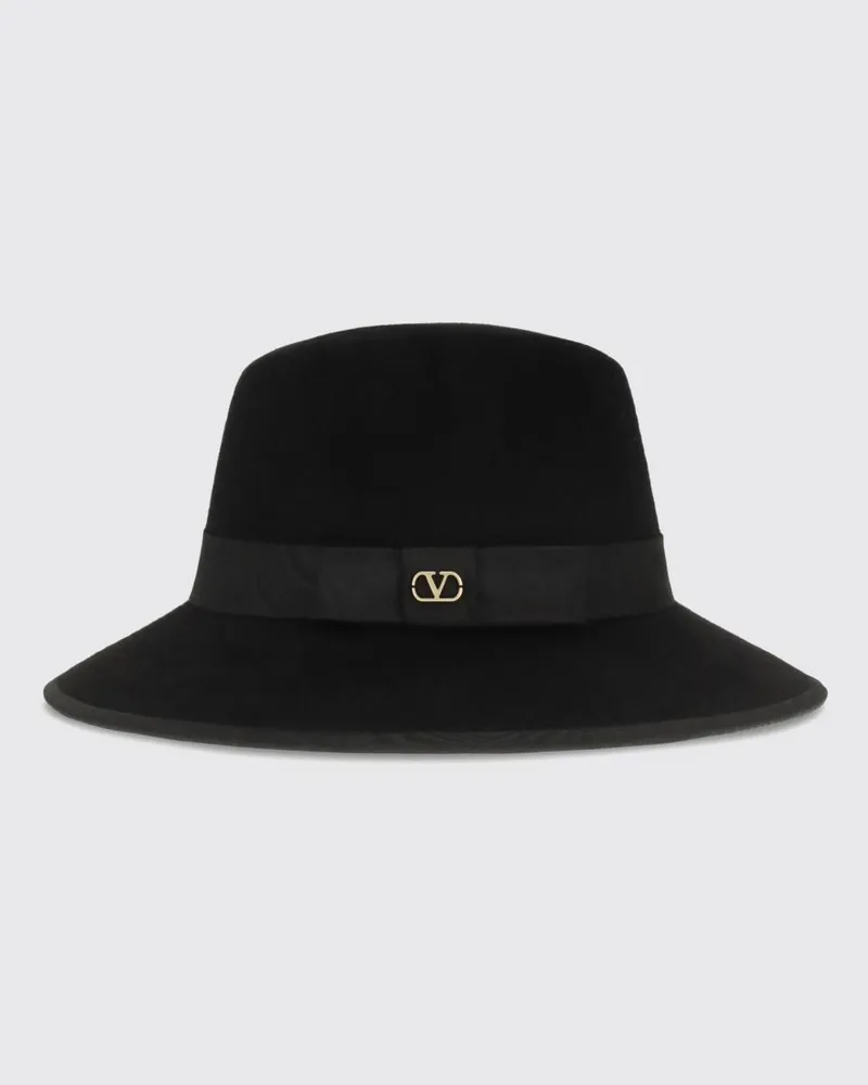 Valentino Garavani Panama-Hut VLogo Signature aus Wollfilz mit breiter Krempe Schwarz