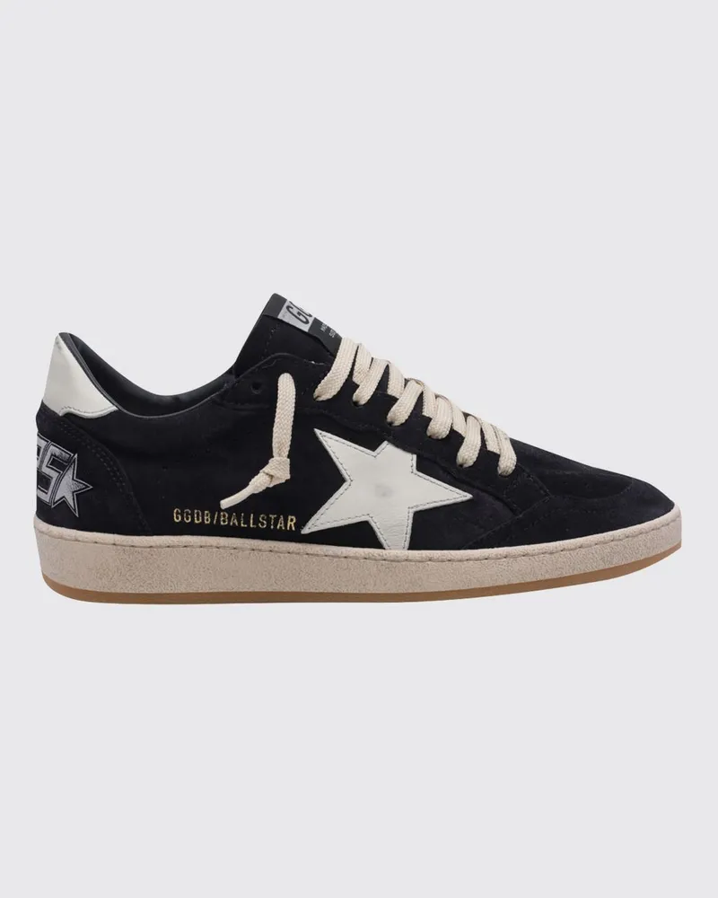 Golden Goose Ball Star Sneaker aus Leder und Veloursleder mit Kontrast-Logo Blau