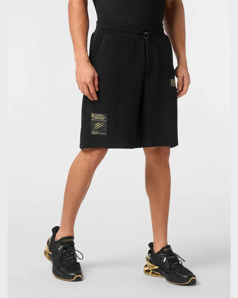 Philipp Plein Jogging-Shorts aus Baumwoll-Jersey mit Logo-Print und Kordelzug Schwarz