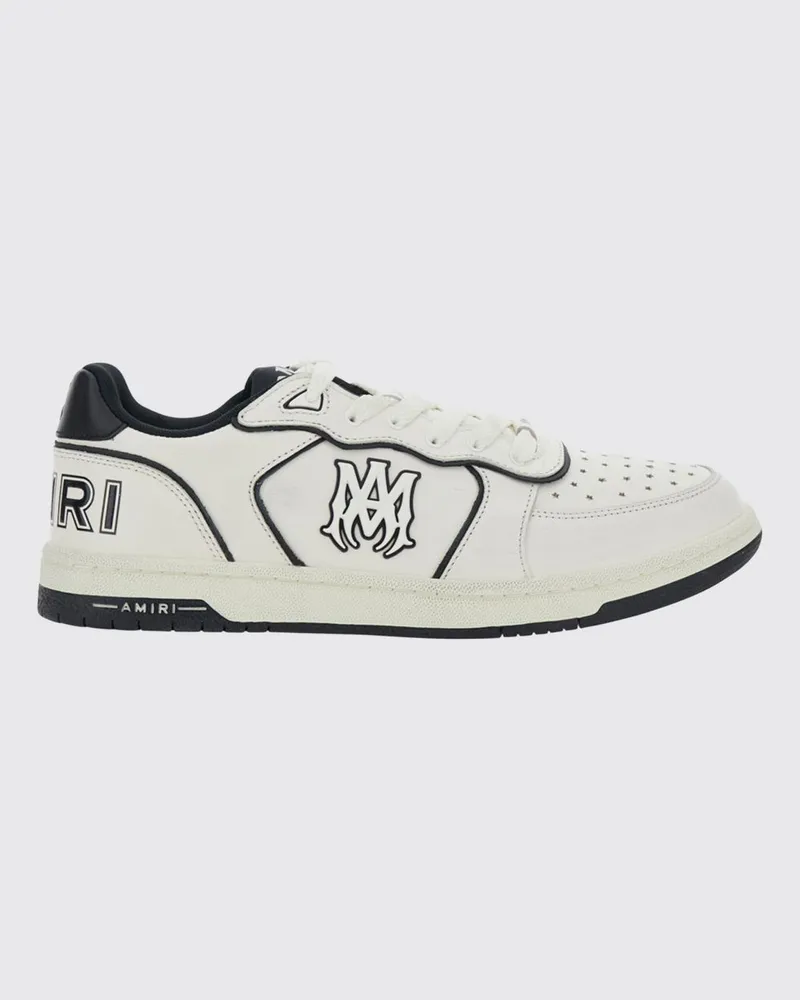 Amiri Newport Low-Top-Sneakers aus Glattleder mit perforierter Spitze und Kontrastlogo Weiß
