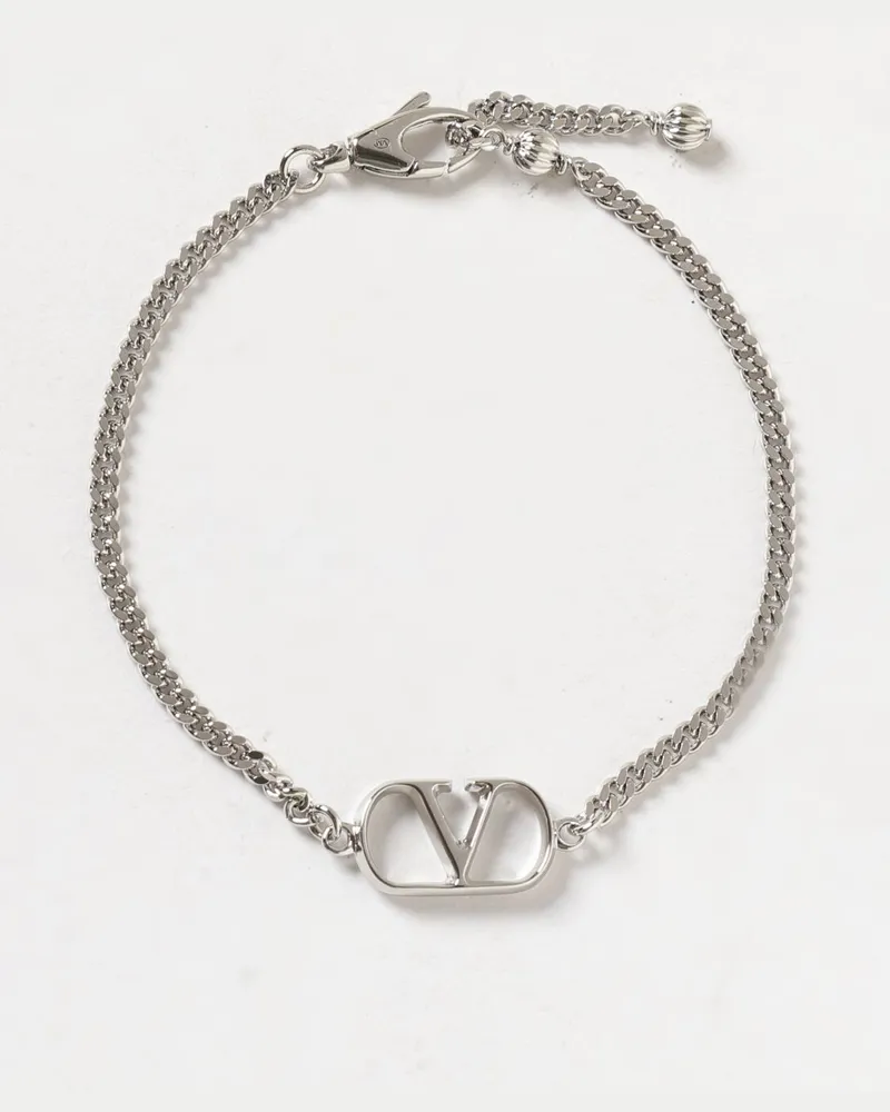 Valentino Garavani VLogo Signature Armband aus verchromtem Messing Silber