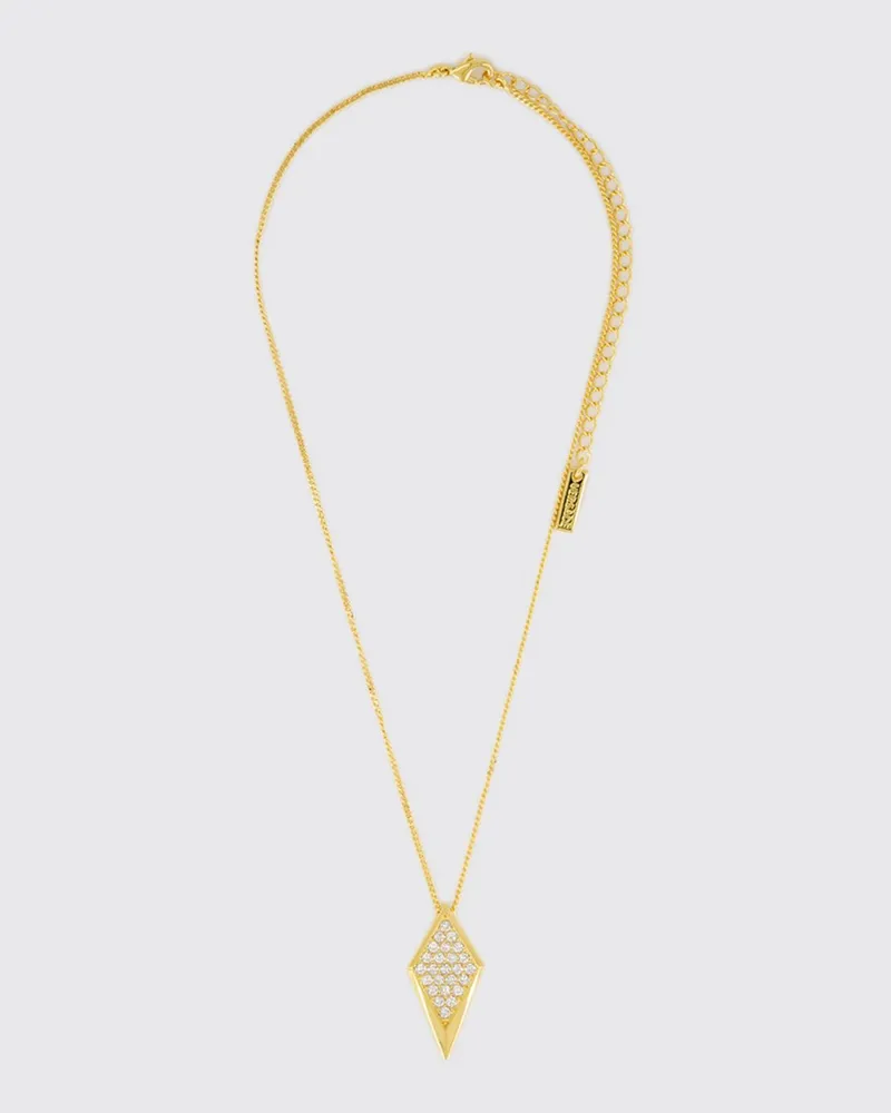 Versace Verstellbare Halskette aus Messing mit Anhänger und Strass Gold