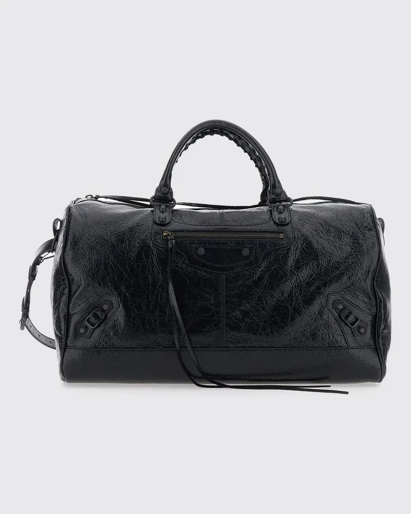 Balenciaga Reisetasche Le City aus Lammleder mit Nieten Schwarz