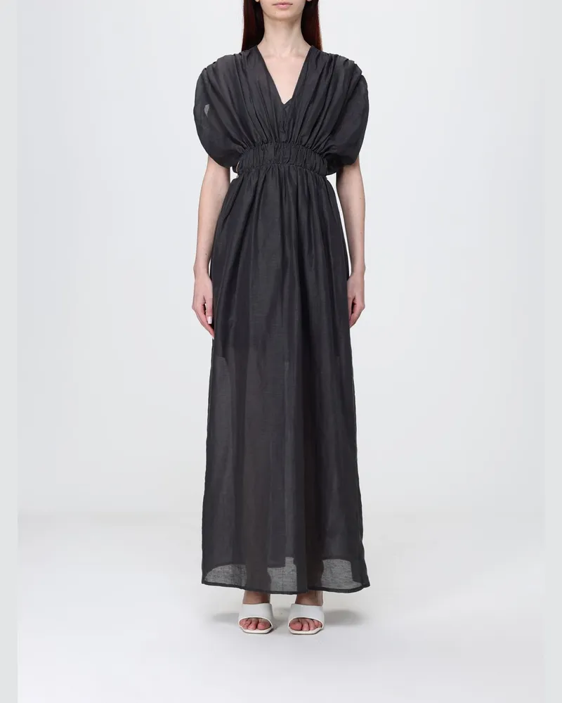 120% Lino Kleid damen Charcoal