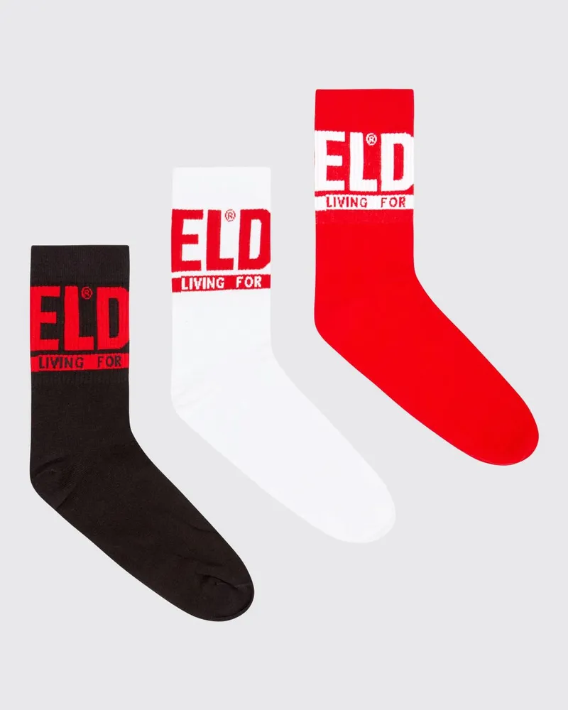 Diesel Set aus 3 Paar Baumwollsocken Weiß