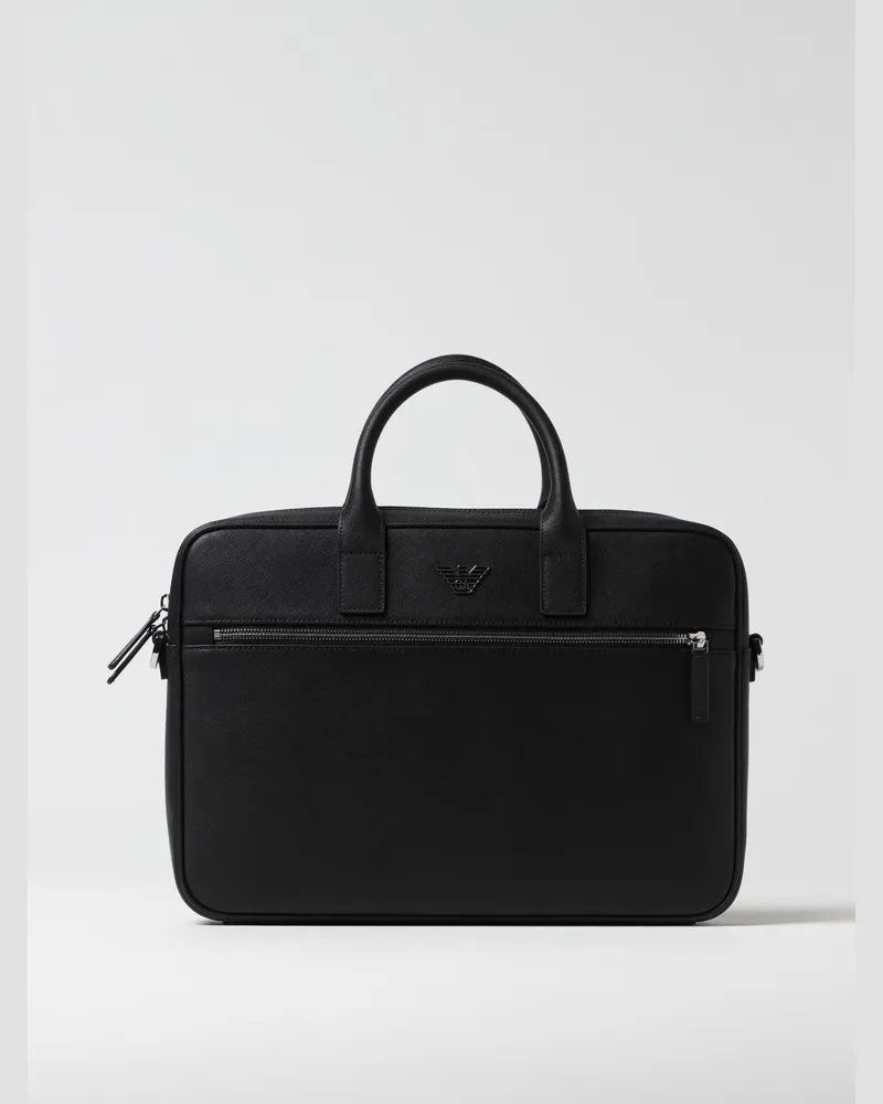 Emporio Armani Saffiano Kunstleder 24h Tasche Schwarz