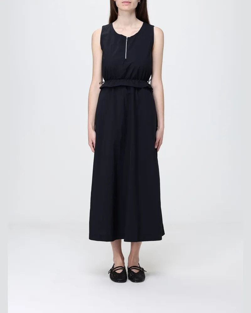 Colmar Midikleid aus technischem Gewebe Schwarz