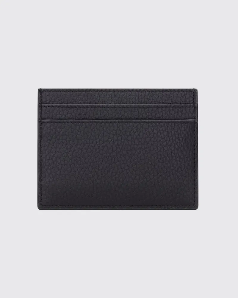 Saint Laurent Tiny Cassandre Kreditkartenetui aus Leder Blau